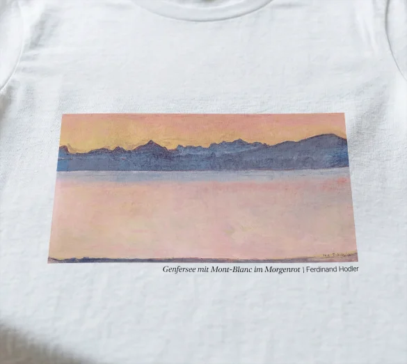 Koszulka z nadrukiem Genfersee mit Mont-Blanc im Morgenrot Ferdinand Hodler