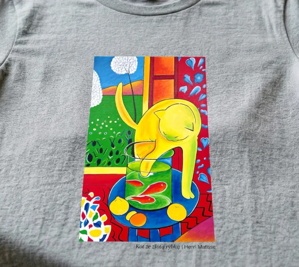 Koszulka z nadrukiem Kot ze złotą rybką Henri Matisse