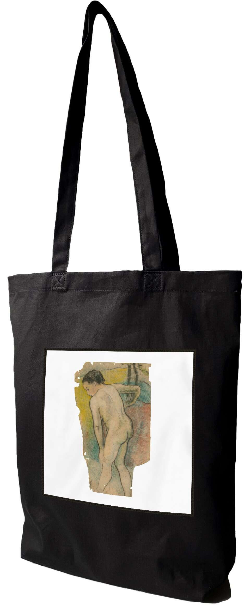 Torba z naszywką Breton Kąpiący się Paul Gauguin, Czarna