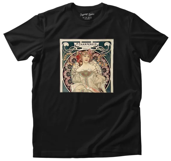 Koszulka z naszywką Rozmarzenie Alfons Mucha