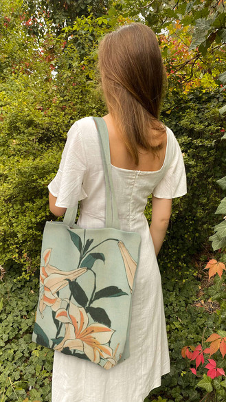 Torba na ramię shopper Lilie Katsushika Hokusai
