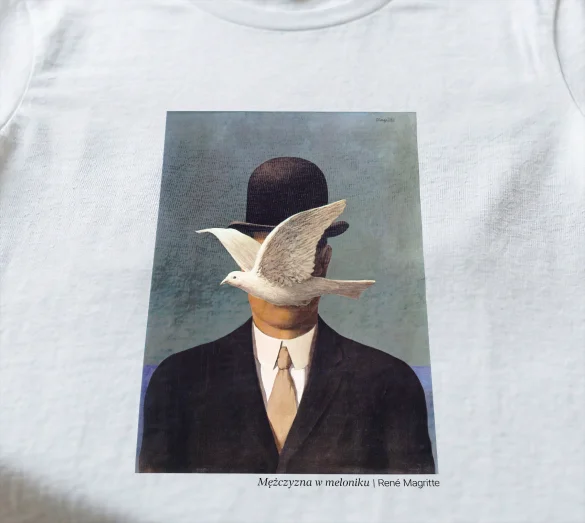 Koszulka z nadrukiem Mężczyzna w meloniku René Magritte