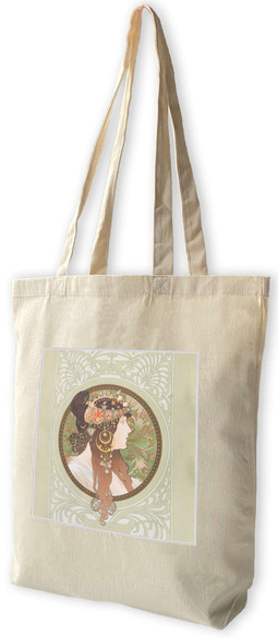 Torba z naszywką Bizantyjskie głowy: brunetka Alfons Mucha