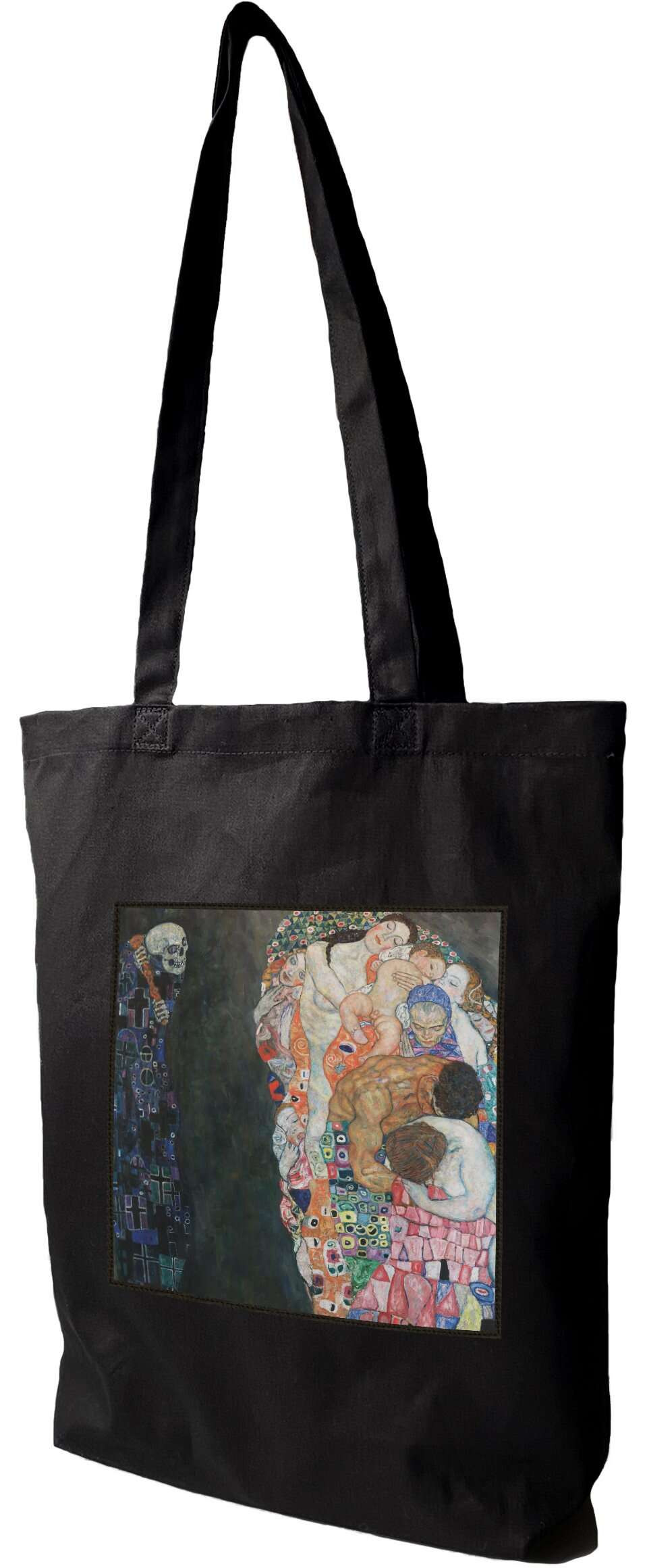 Torba z naszywką Śmierć i życie Gustav Klimt, Czarna