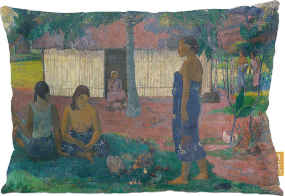 Poduszka dekoracyjna na prezent z obrazem No te aha oe riri Dlaczego jesteś zły Paul Gauguin Szyjemy Sztukę