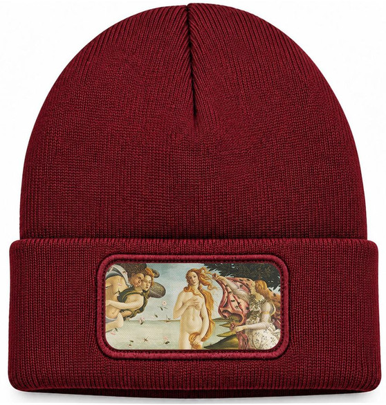 Czapka zimowa Narodziny Wenus Sandro Botticelli – bordowa
