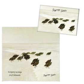 Zestaw prezentowy Szyjemy Sztukę ściereczka + magnes Kuropatwy na śniegu