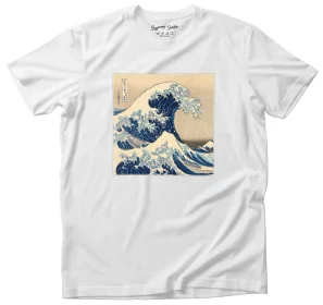 Koszulka z naszywką Wielka fala w Kanagawie Hokusai Katsushika