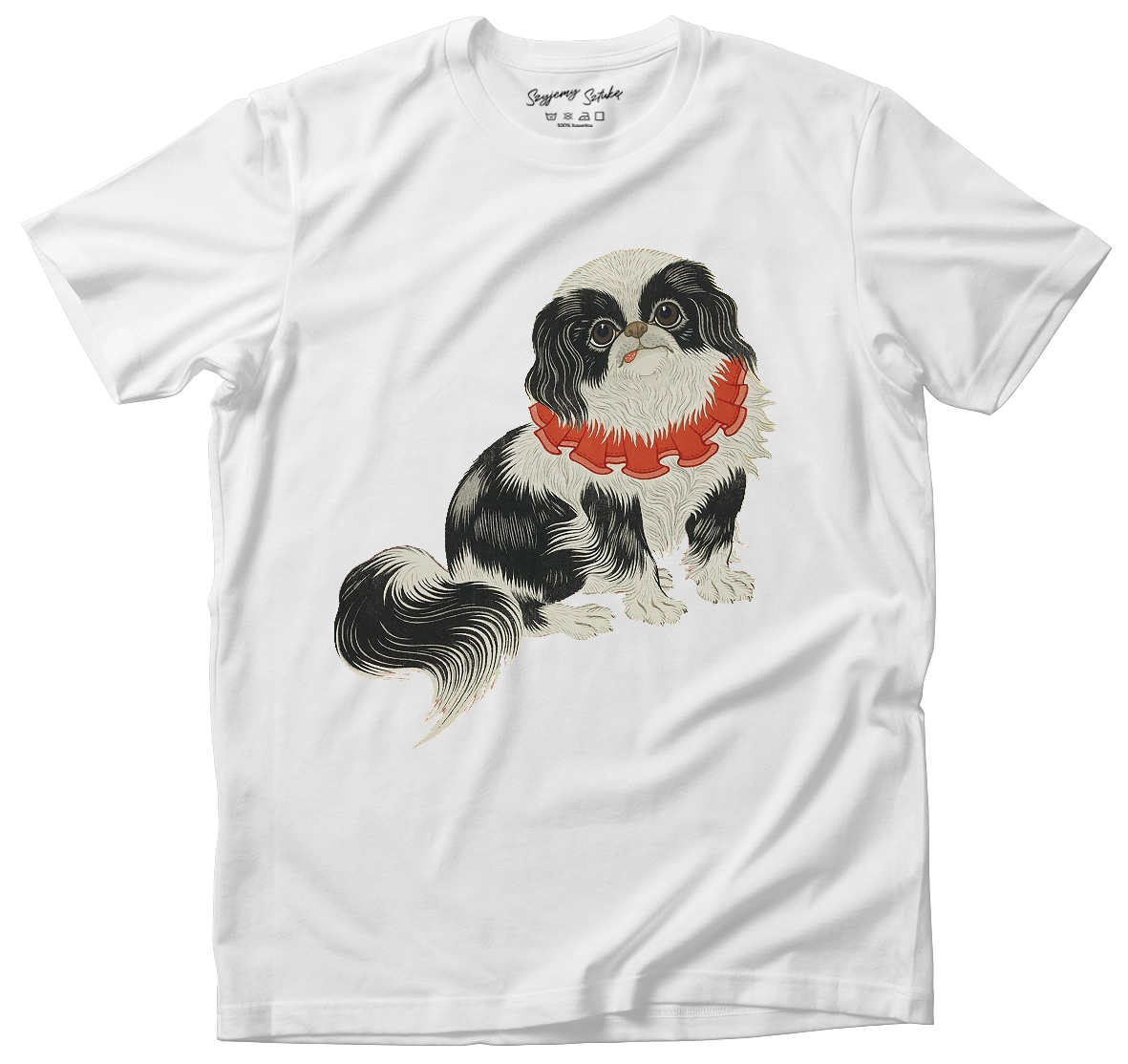 Koszulka Pies pekińczyk Ohara Koson– koszulka z nadrukiem obrazu, t-shirt ze sztuką