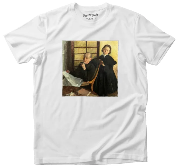 Koszulka z naszywką Henri Degas i jego siostrzenica Lucie Degas Edgar Degas