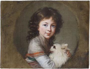 Podkładka na stół Portret Elżbiety Mniszchówny z pieskiem Élisabeth Vigée-Lebrun