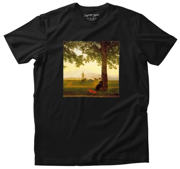 Koszulka z naszywką Taras ogrodowy Caspar David Friedrich