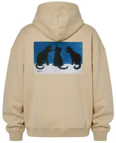 Bluza oversize Czarne koty na śniegu Louis Wain