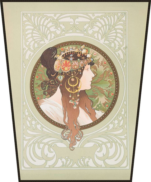 Ekran Bizantyjskie głowy: brunetka Alfons Mucha