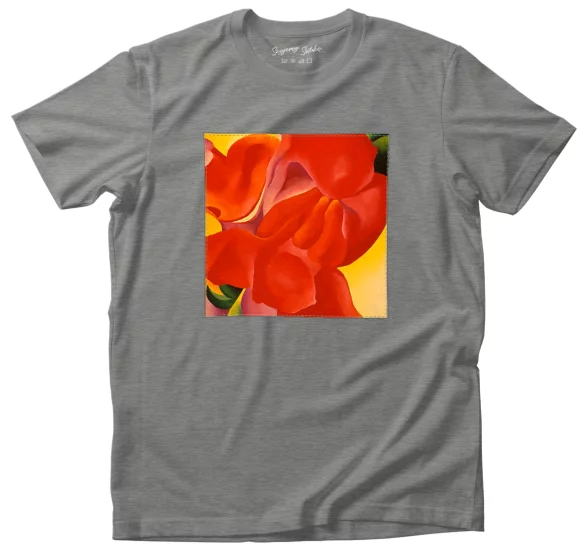 Koszulka z naszywką czerwona kanna Georgia O’Keeffe