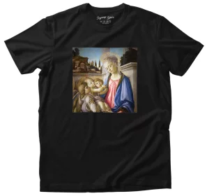 Koszulka z naszywką Madonna, dziecko i 2 anioły Sandro Botticelli