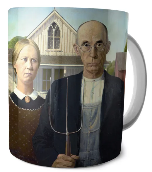 Kubek American Gothic Grant Wood