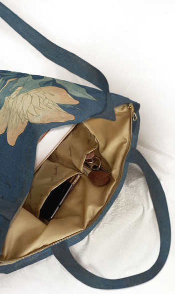 Torba na ramię shopper Kanarek i piwonia Katsushika Hokusai