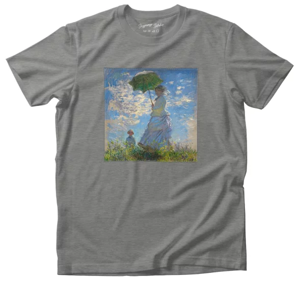 Koszulka z naszywką Kobieta z parasolem Claude Monet