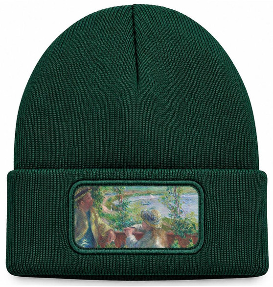 Czapka zimowa Blisko jeziora Pierre-Auguste Renoir – zielona