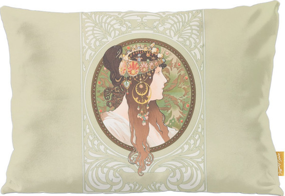 Poduszka Bizantyjskie głowy: brunetka Alfons Mucha