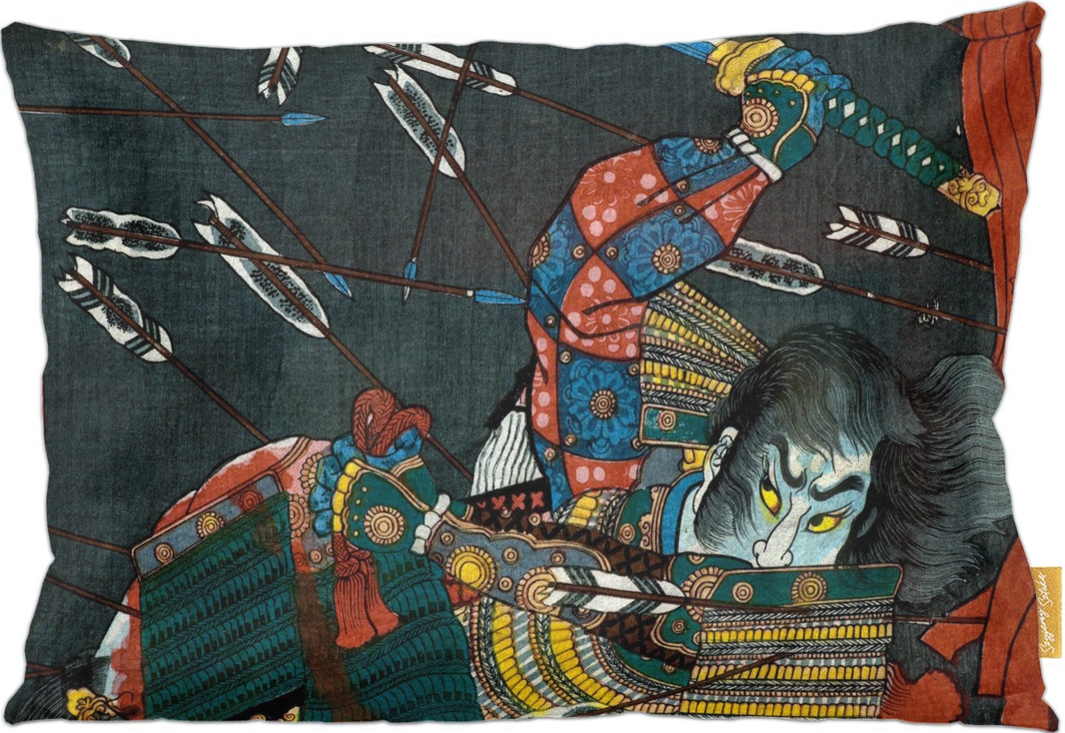 Poduszka dekoracyjna na prezent z obrazem Bitwa pod Shijō Nawate Utagawa Kuniyoshi Szyjemy Sztukę