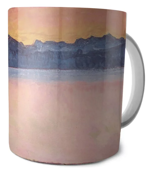 Kubek Genfersee mit Mont-Blanc im Morgenrot Ferdinand Hodler