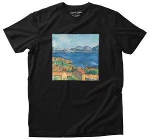 Koszulka z naszywką Zatoka Marsylii widziana z L​ ​Estaque​ 1885​ Paul Cezanne