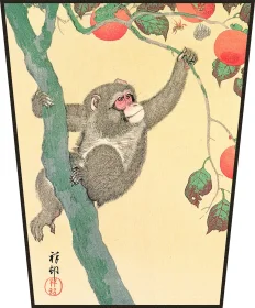 Ekran Małpa na drzewie persymonowym Ohara Koson