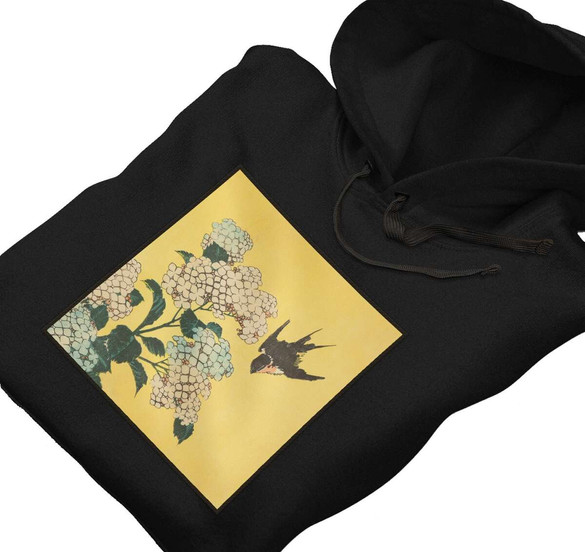 Bluza z naszywką Hortensja i Jaskółka Katsushika Hokusai