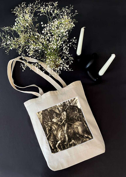 Torba z naszywką Rycerz, Śmierć i Diabeł Albrecht Dürer