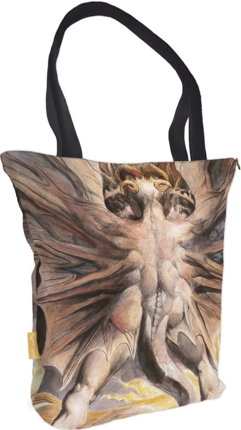 Torba na ramię shopper Wielki czerwony smok i niewiasta obleczona w słońce William Blake