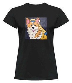 Bluzka damska z naszywką DOG PARODY: Dziewczyna z perłą