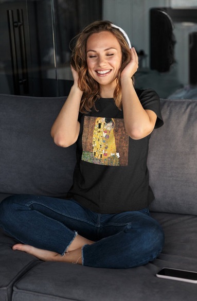 Bluzka damska z naszywką Gustav Klimt Pocałunek