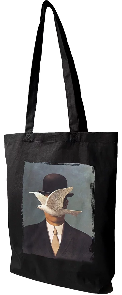 Torba bawełniana Mężczyzna w meloniku René Magritte, Czarna