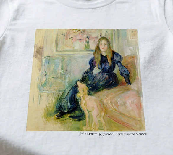 Koszulka z nadrukiem Julie Manet i jej piesek Laërte Berthe Morisot