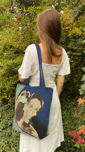 Torba na ramię shopper Śmiejący się Demon Katsushika Hokusai