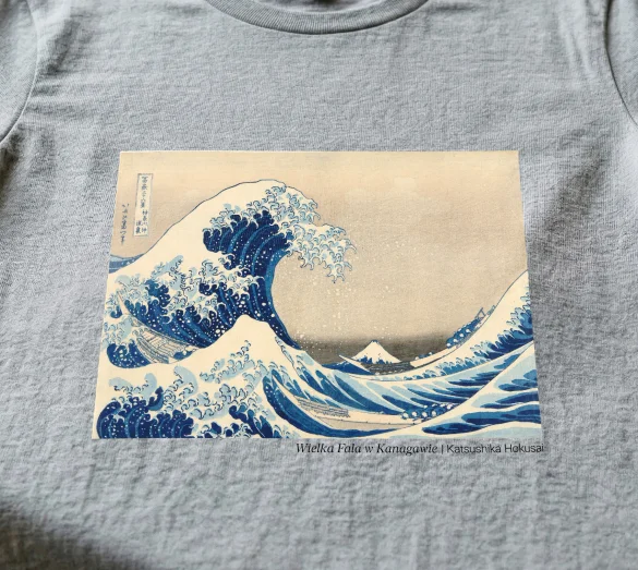 Koszulka z nadrukiem Wielka Fala w Kanagawie Katsushika Hokusai