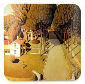 Podkładka pod kubek The Birthplace of Herbert Hoover Grant Wood