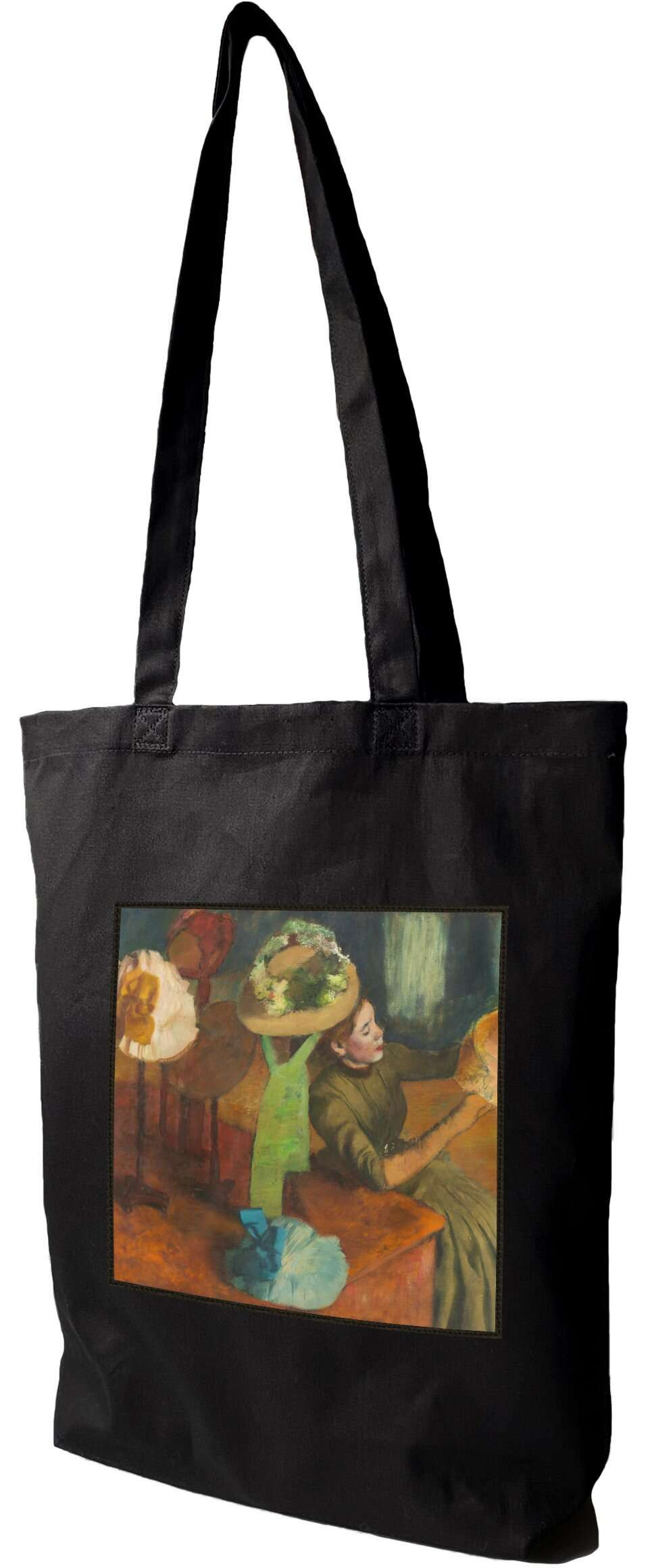 Torba z naszywką Sklep z kapeluszami Edgar Degas, Czarna