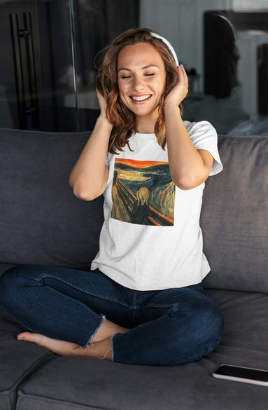 Bluzka damska M z naszywką Krzyk Edvard Munch