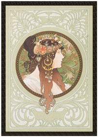Naszywka Bizantyjskie głowy: brunetka Alfons Mucha