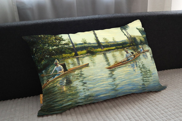 Poduszka Rejs łodzią na rzece Yerres Gustave Caillebotte