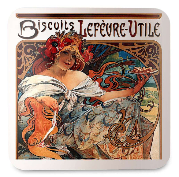 Podkładka pod kubek Biscuits Lefevre Utile Alfons Mucha