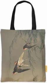 Torba na ramię Trzy jaskółki rdzawoczerwone podczas nurkowania Ohara Koson