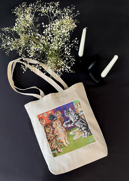 Torba z naszywką Herbata dla kota Louis Wain
