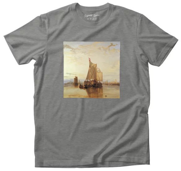 Koszulka z naszywką Statek pasażerski Dort z Rotterdamu bez wiatru William Turner