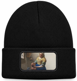 Czapka zimowa Mleczarka Jan Vermeer – czarna