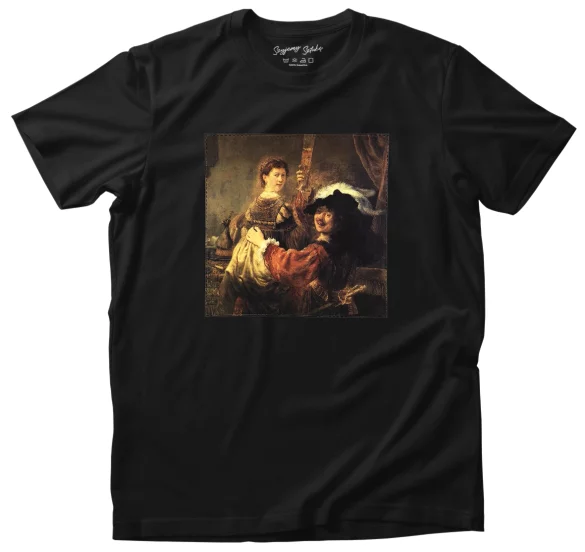 Koszulka z naszywką Autoportret z Saskią Rembrandt