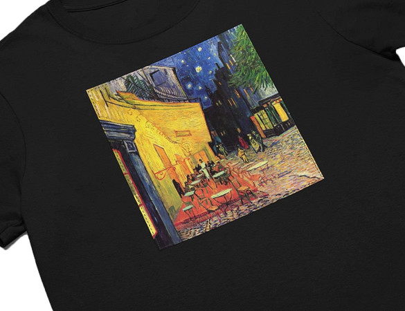 Koszulka z naszywką Taras kawiarni w nocy Vincent Van Gogh